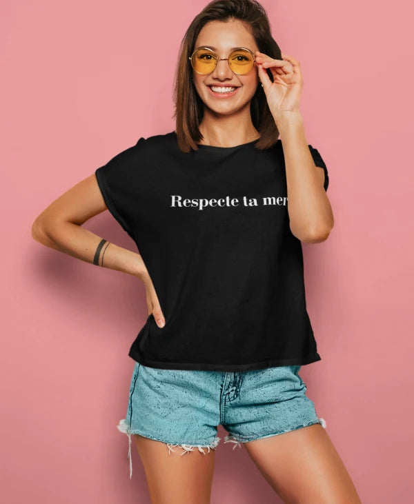 T-shirt femme en coton bio - Respecte ta mer