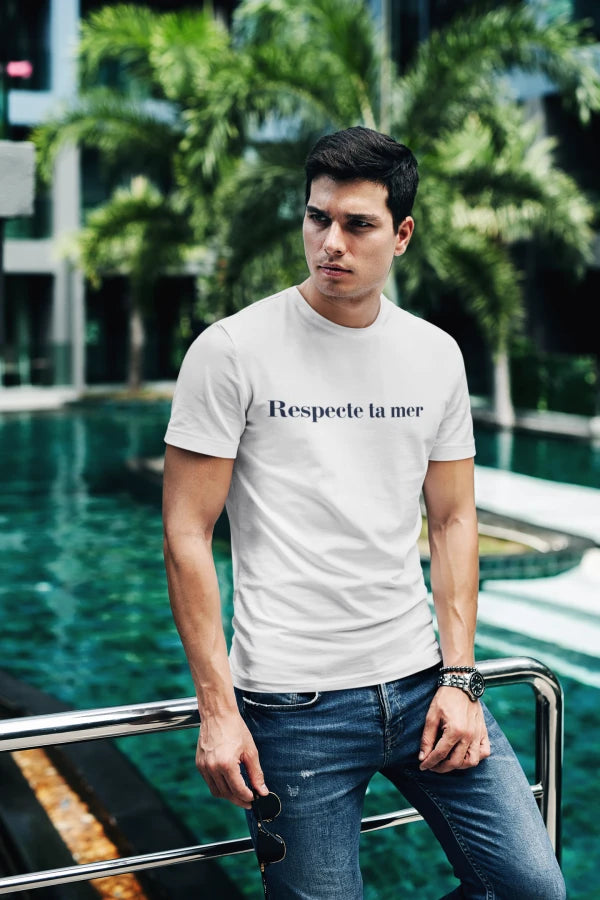 T-shirt homme en coton bio - Respecte ta mer