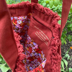 Sac cabas rouge original en coton bio - Brique 🧱