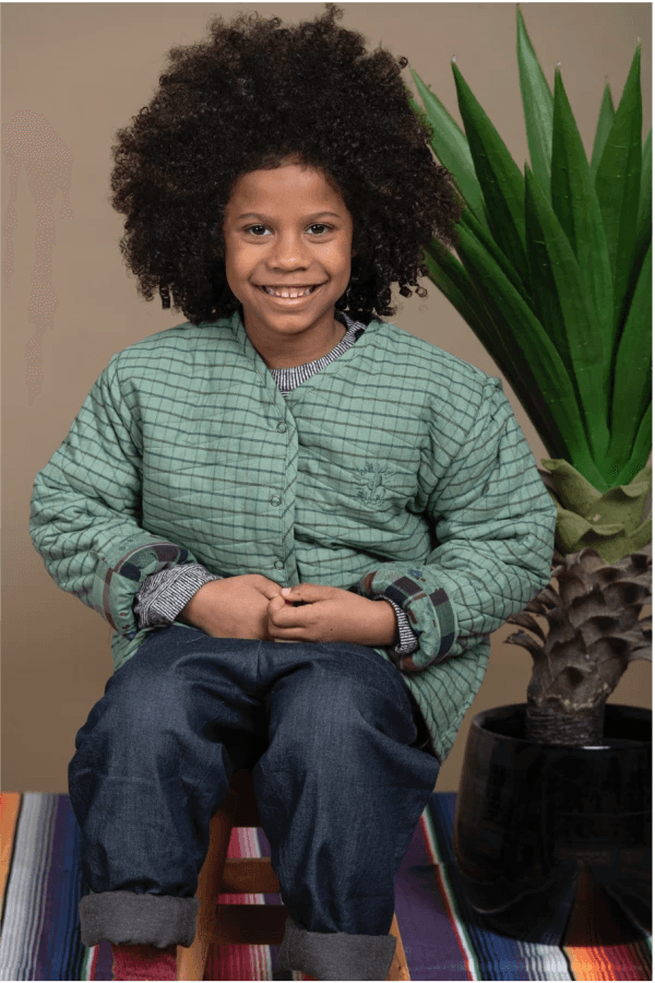 Veste enfant Patchwork Céladon