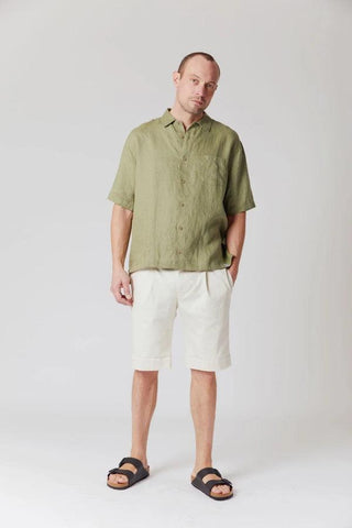 DINGWALLS Organic Linen Shirt Khaki