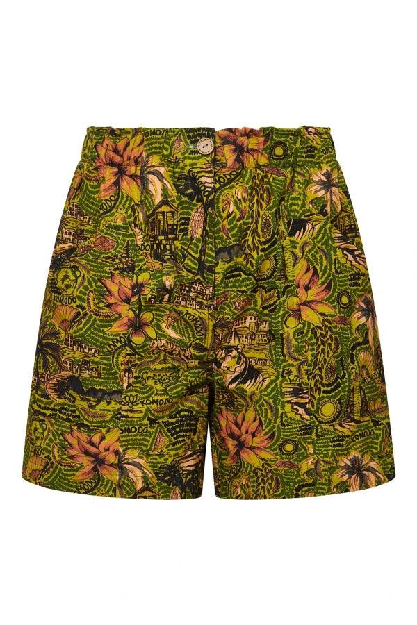 DUNE - Organic Cotton Tropical Print Green Shorts