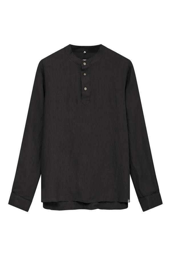 ELIJAH - Linen Top  Black