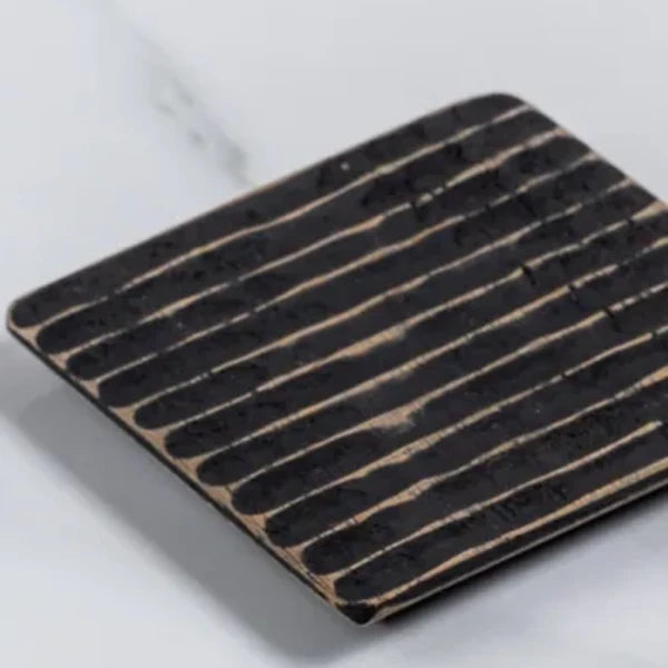 Dessous de verre en bois fait main carré