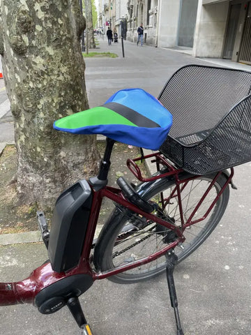 Protège selle de vélo en tissu upcyclé
