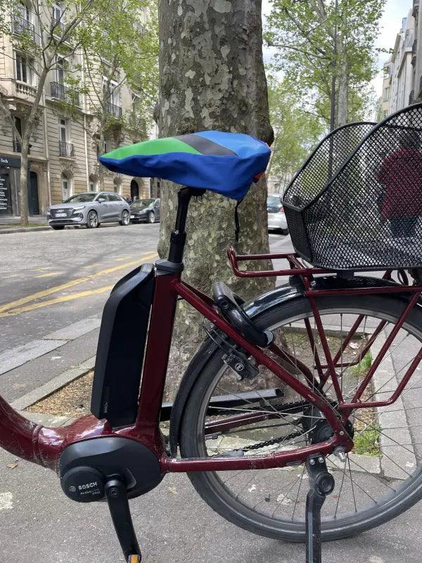 Protège selle de vélo en tissu upcyclé