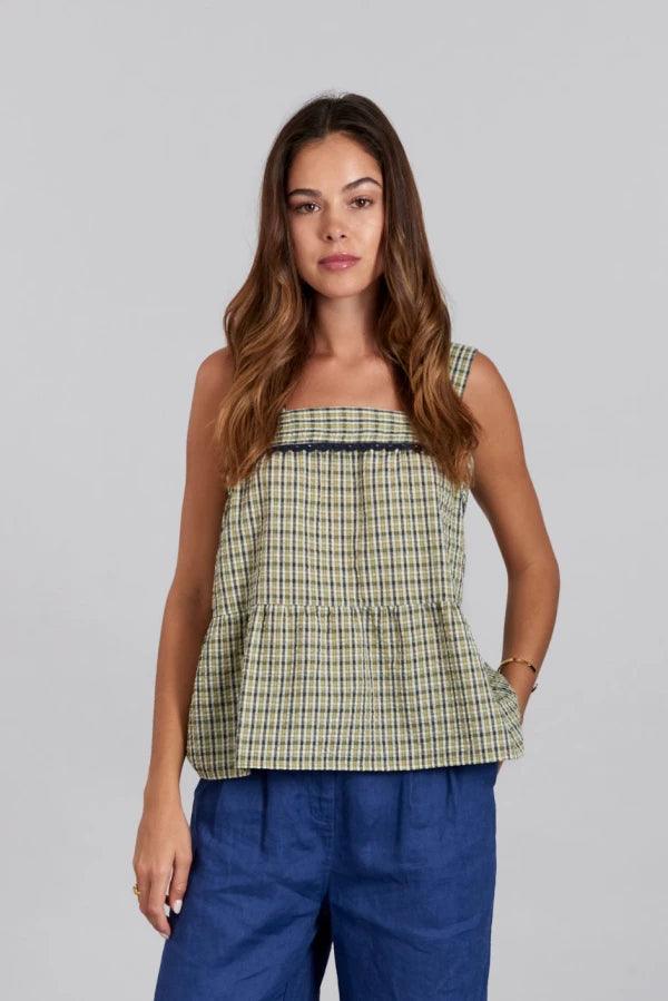 CAITLIN - Organic Cotton Top Summer Check