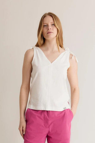 CELIA - GOTS Organic Cotton Vest Off White