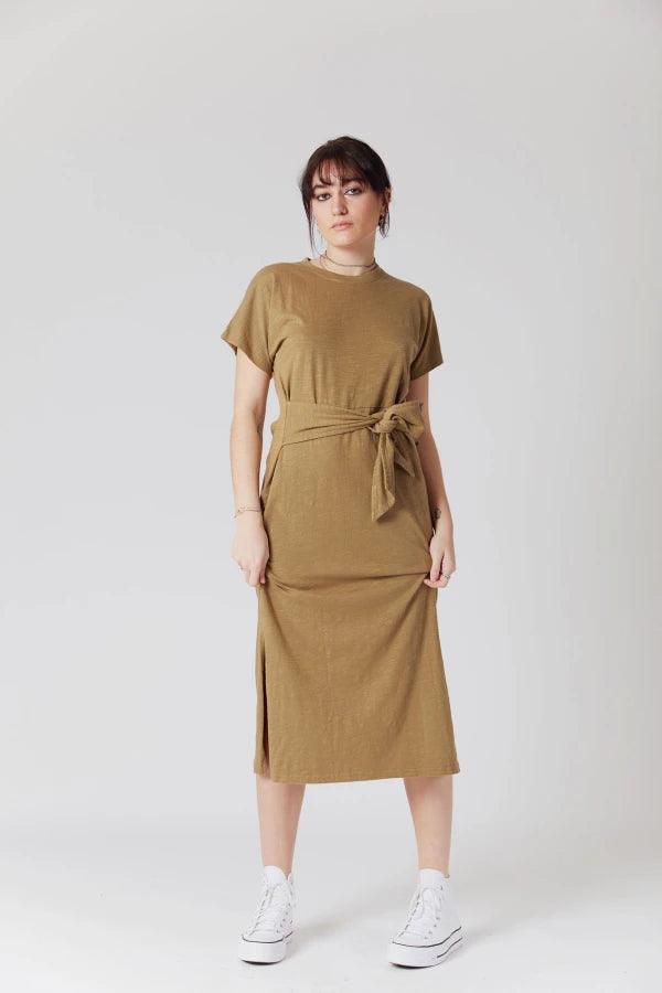 FONDA - GOTS Organic Cotton Jersey Dress Moss