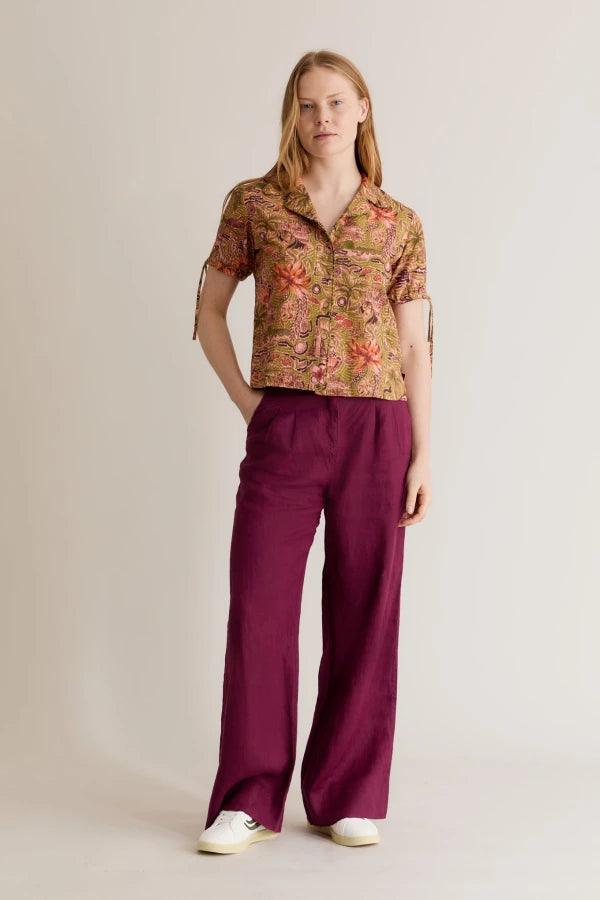 LION - Linen Trousers Berry