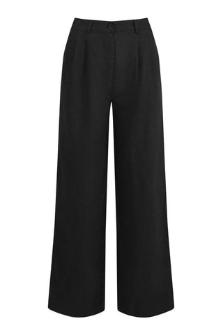 LION Organic Linen Trousers - Black