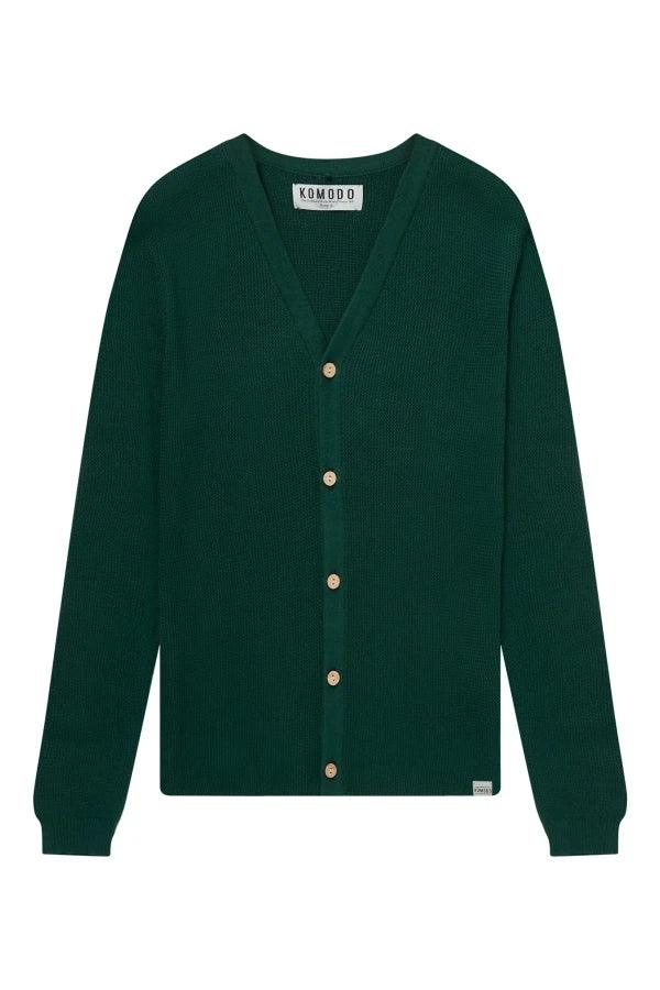 LUCAS - Organic Cotton Cardigan Dark Green