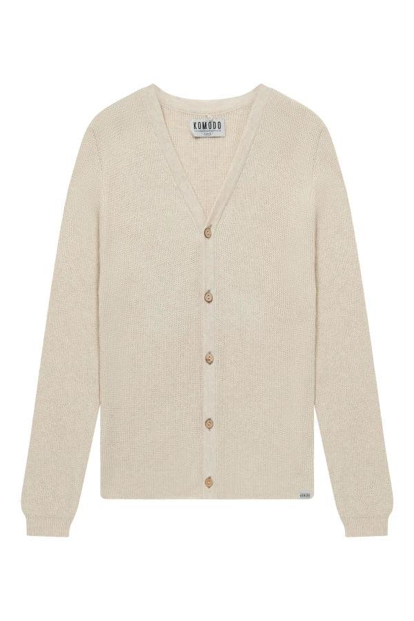 LUCAS - Organic Cotton Cardigan Ivory Melange