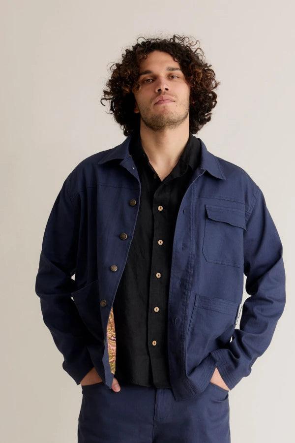 LANDON - Organic Cotton Jacket Navy