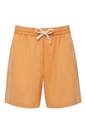 LEAH - Organic Cotton Embroidery Shorts Cantaloupe