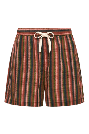 LEAH - Organic Cotton Shorts Green Stripe