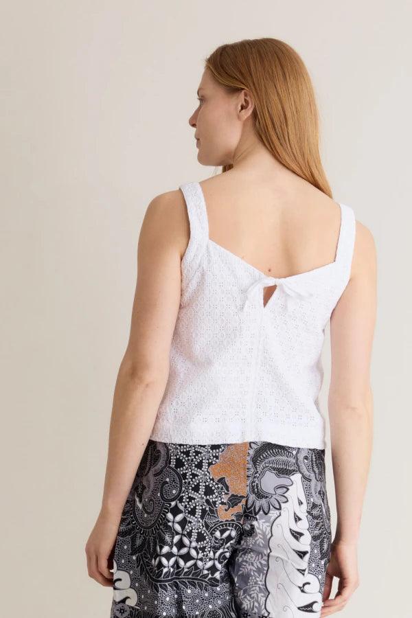 IRIS - Organic Cotton Broiderie Off White Top