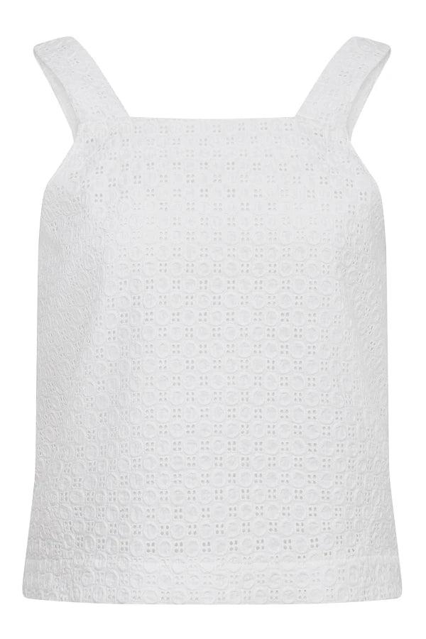 IRIS - Organic Cotton Broiderie Off White Top