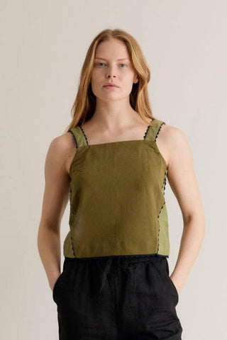 IRIS - Organic Cotton Patchwork Green Top