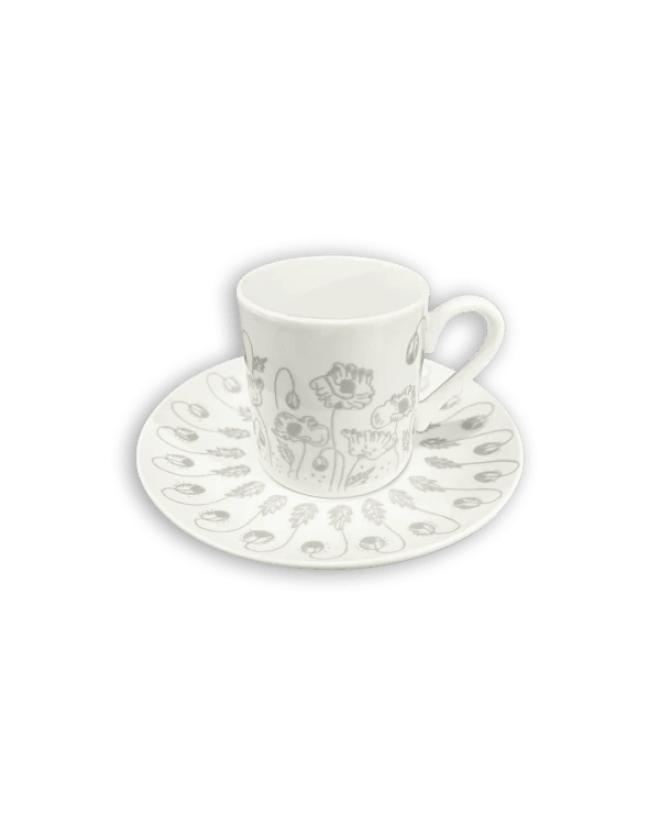 Silver Poppy Coffee Cup - Tableware