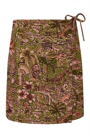 SOLSTICE - Organic Cotton Skirt Tropical Print Pink