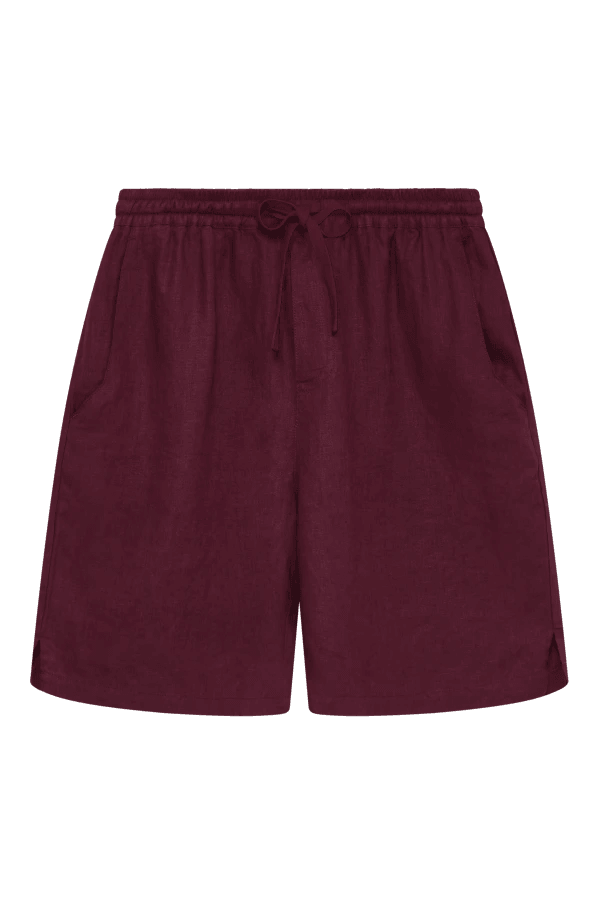 JERRY - Linen Shorts Berry