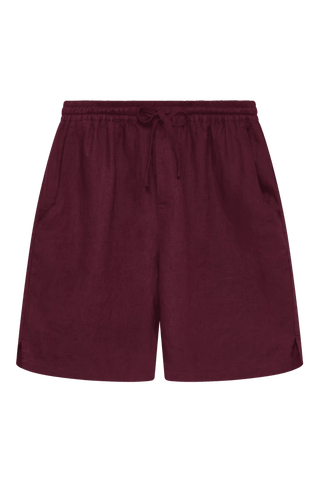 JERRY - Linen Shorts Berry