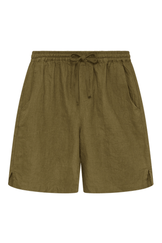 JERRY - Linen Shorts Khaki