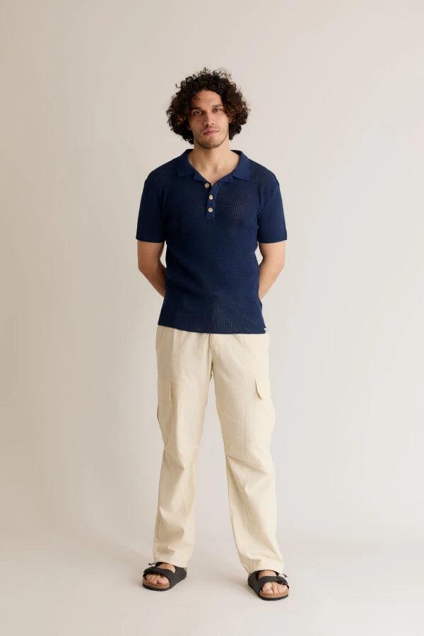 OLIVER - Organic Cotton Polo Top Dark Navy