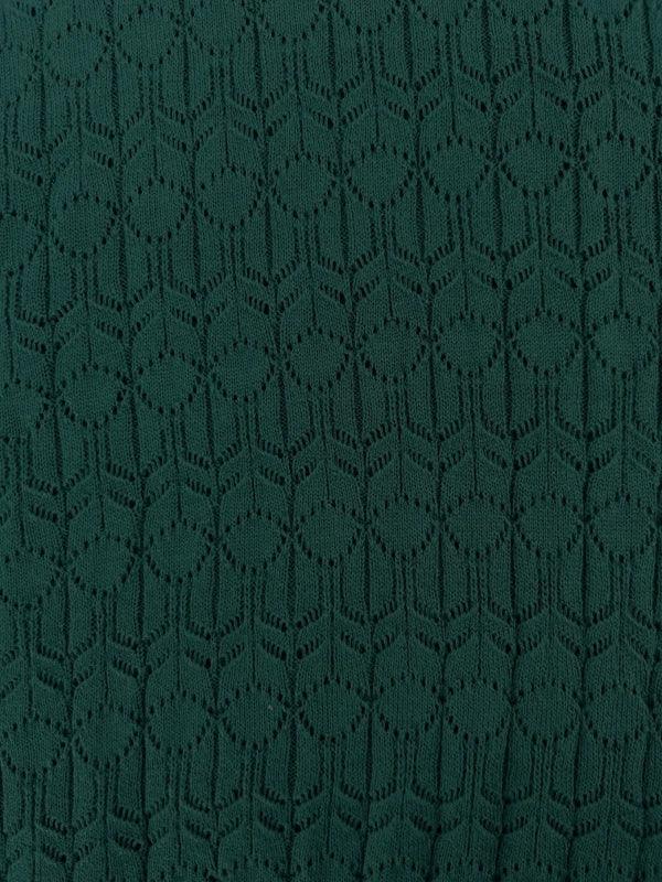 MILA - Organic Cotton Pointelle Knit Vest Dark Green