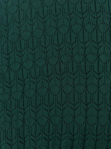 MILA - Organic Cotton Pointelle Knit Vest Dark Green