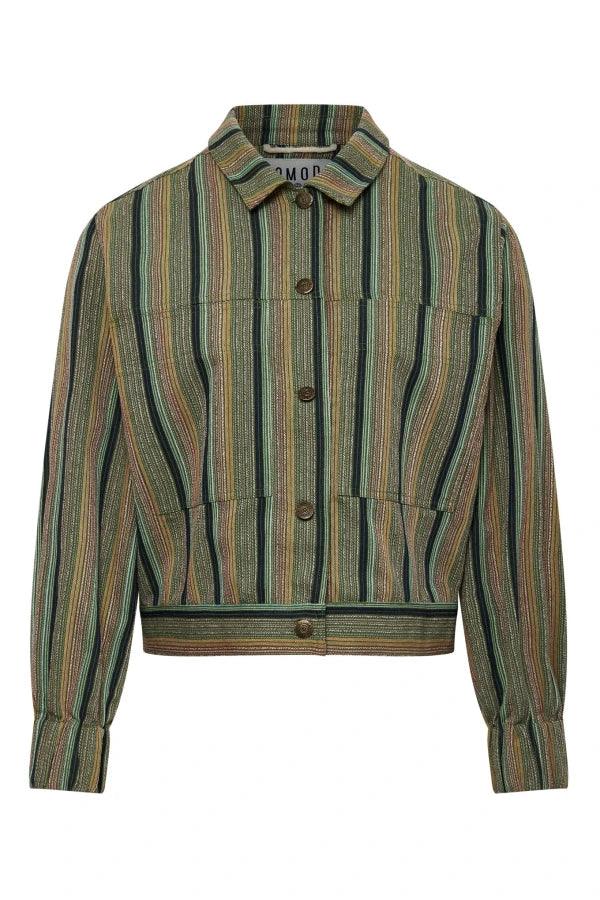 NEPTUNE - Organic Cotton Jacket Green Stripe