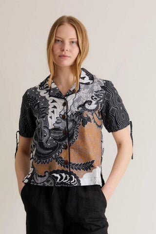 ZORI - Organic Cotton Blouse Batik Print Black