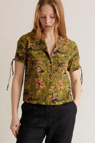 ZORI - Organic Cotton Blouse Tropical Print Green