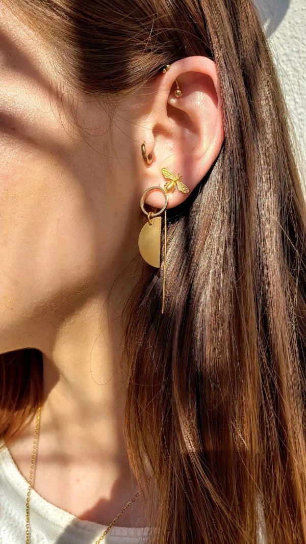 Boucles d'oreilles minimalistes or