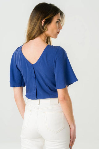 Blouse réversible Lys bleue roi