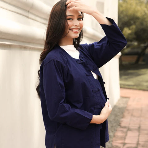 Veste Traditionnelle en Indigo Fait Main - Élégance Naturelle