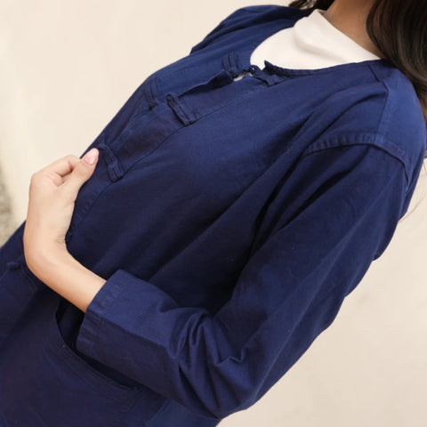 Veste Traditionnelle en Indigo Fait Main - Élégance Naturelle