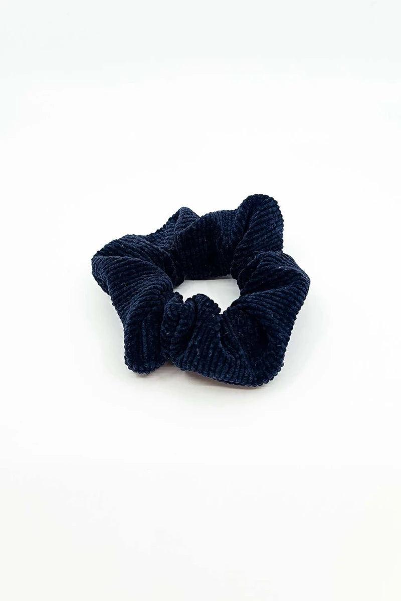 Scrunchie velours côtelé noir