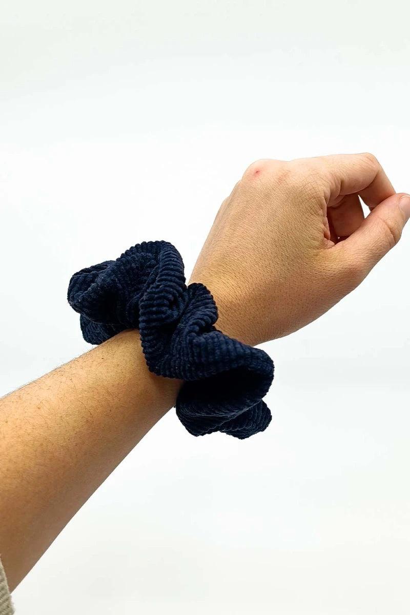 Scrunchie velours côtelé noir