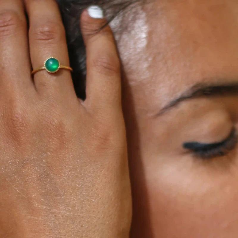 Bague petite Agate Verte