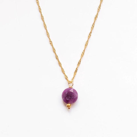 Collier scintillant Lépidolite