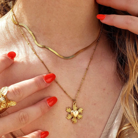 Collier coeur sacré ex voto