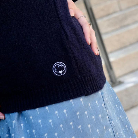 Le pull femmes col V 100% recyclé | Fabriqué en France