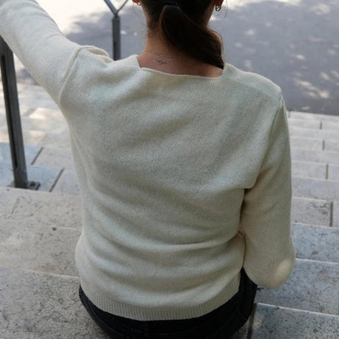 Le pull femmes col V 100% recyclé | Fabriqué en France