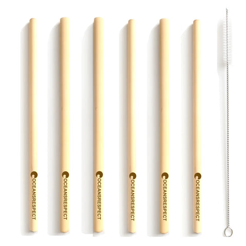 Lot de 6 pailles réutilisables en bambou - Vrac