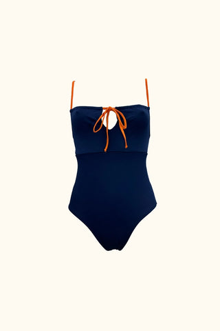 Juin toi à moi - Maillot une pièce - Bleu et orange