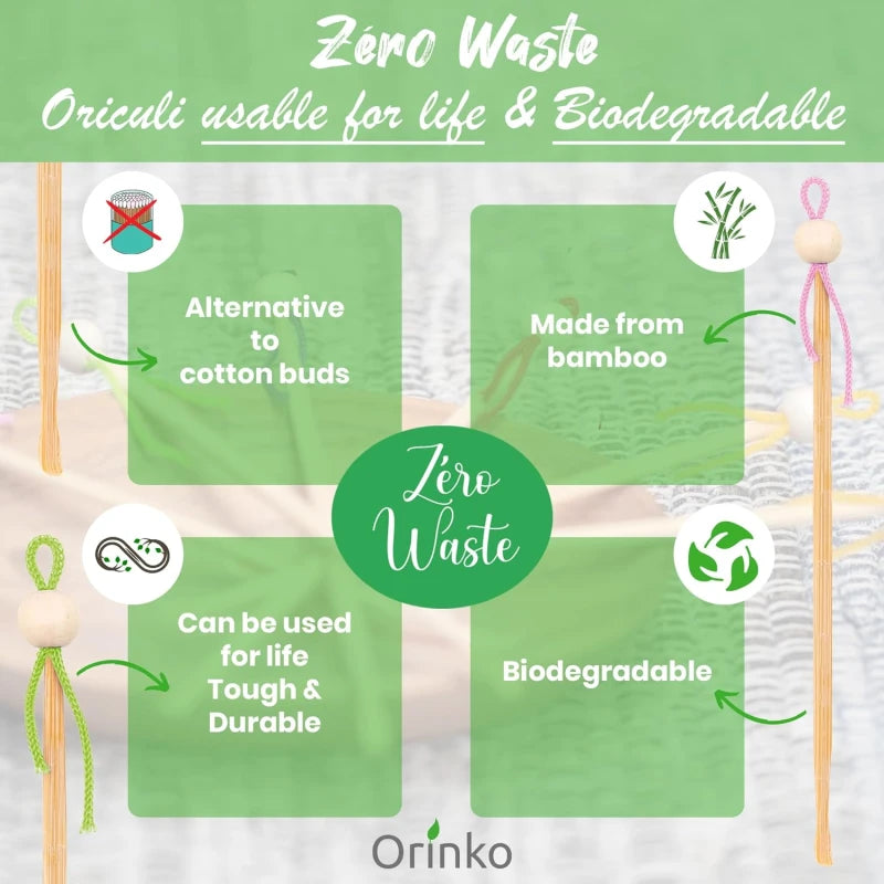 Cure-Oreille Japonais en Bambou X5 - Cure Oreille Écologique