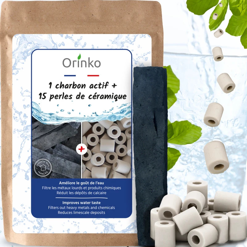 Charbon actif 100% français x1 et 15 perles de céramique