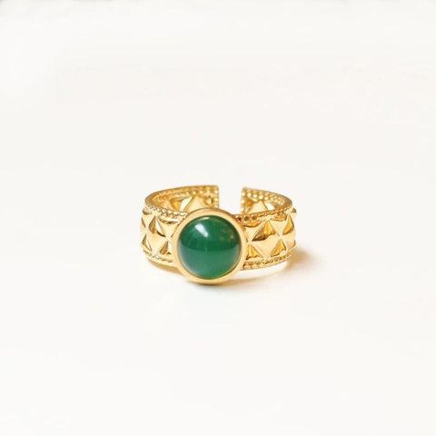 Bague diamant Agate verte